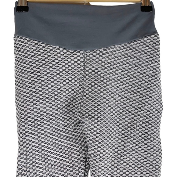 Tik Tok Leggings Butt Scrunch Leggings Gray Waffle Weave Super Stretchy Small - Picture 6 of 13